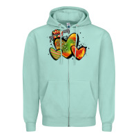Seafoam juneteenth hearts Zipper Hoodie - MaliasSmallBusiness