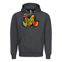 Smoke juneteenth hearts Zipper Hoodie - MaliasSmallBusiness