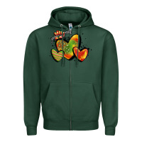 Sports Green juneteenth hearts Zipper Hoodie - MaliasSmallBusiness