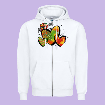 Juneteenth Hearts Zipper Hoodie Designed By Maliassmallbusiness