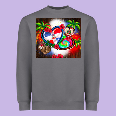 Dominican Republic  Leopard Heavyweight Sweatshirt Designed By Adodesignshop