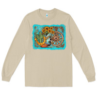Mushroom western wooden wheel cowboy boots Long Sleeve Tee - AdoDesignShop