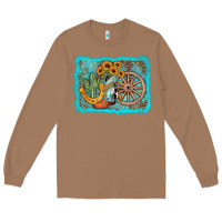 Toasted Coconut western wooden wheel cowboy boots Long Sleeve Tee - AdoDesignShop