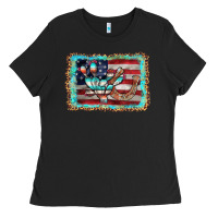 Black flag cactus horseshoe Ladies Tee - AdoDesignShop