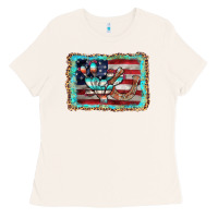 Bone flag cactus horseshoe Ladies Tee - AdoDesignShop