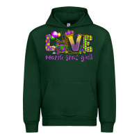 Forest Green Love Mardi Gras Y'all Urban Hoodie - HowdyJamesFarm