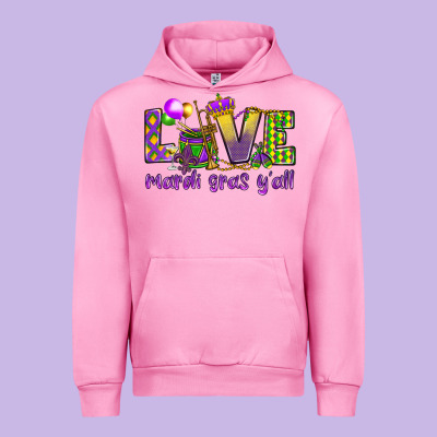 Love Mardi Gras Y'all Urban Hoodie Designed By Howdyjamesfarm
