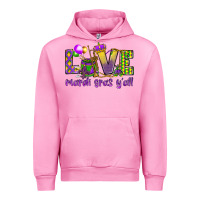 Fuchsia Pink Love Mardi Gras Y'all Urban Hoodie - HowdyJamesFarm