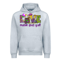 Heather Grey Love Mardi Gras Y'all Urban Hoodie - HowdyJamesFarm