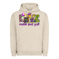 Pigment French Oak Love Mardi Gras Y'all Urban Hoodie - HowdyJamesFarm
