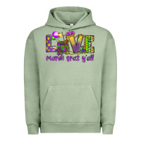 Pigment Oil Green Love Mardi Gras Y'all Urban Hoodie - HowdyJamesFarm