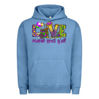 Pigment Pebble Blue Love Mardi Gras Y'all Urban Hoodie - HowdyJamesFarm
