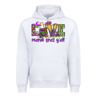White Love Mardi Gras Y'all Urban Hoodie - HowdyJamesFarm