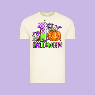 My First Halloween Pumpkin Vintage Tee Designed By Adodesignshop