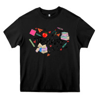 Black teacher heart Heavy Core Tee - MaliasSmallBusiness