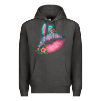 Charcoal Heather Eared Turquoise Pink Easter Lips Premium Hoodie - Bettercallsaul