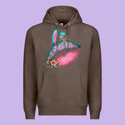 Eared Turquoise Pink Easter Lips Premium Hoodie Designed By Bettercallsaul