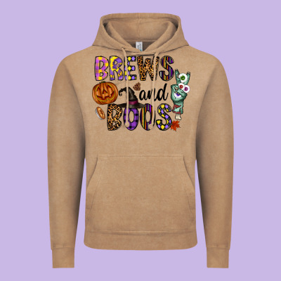 Brews And Boos Vintage Hoodie Designed By Cowhidedigitalart