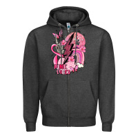 Charcoal Heather pink vibes Zipper Hoodie - MaliasSmallBusiness