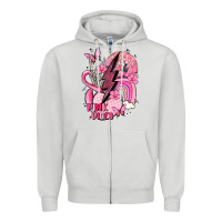 Dove Grey pink vibes Zipper Hoodie - MaliasSmallBusiness