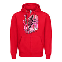 Red pink vibes Zipper Hoodie - MaliasSmallBusiness