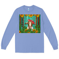 Colony Blue goat with sunflower and cactus Long Sleeve Tee - Artiststas