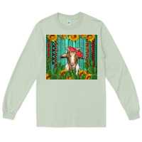 Matcha goat with sunflower and cactus Long Sleeve Tee - Artiststas