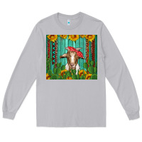 Moon Dust goat with sunflower and cactus Long Sleeve Tee - Artiststas