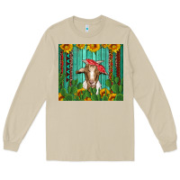 Mushroom goat with sunflower and cactus Long Sleeve Tee - Artiststas