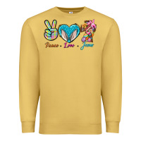 Antique Gold Peace Love Easter Jesus Premium Sweatshirt - BundleAndBundleShop