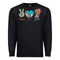 Black Peace Love Easter Jesus Premium Sweatshirt - BundleAndBundleShop