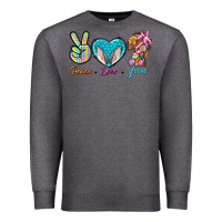 Charcoal Heather Peace Love Easter Jesus Premium Sweatshirt - BundleAndBundleShop