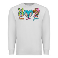 Dove Grey Peace Love Easter Jesus Premium Sweatshirt - BundleAndBundleShop