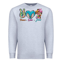 Heather Grey Peace Love Easter Jesus Premium Sweatshirt - BundleAndBundleShop