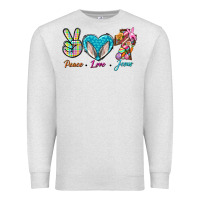 Oatmeal Heather Peace Love Easter Jesus Premium Sweatshirt - BundleAndBundleShop