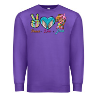 Purple Peace Love Easter Jesus Premium Sweatshirt - BundleAndBundleShop