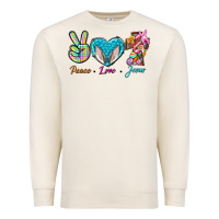 Sandshell Peace Love Easter Jesus Premium Sweatshirt - BundleAndBundleShop