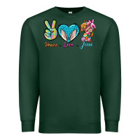 Sports Green Peace Love Easter Jesus Premium Sweatshirt - BundleAndBundleShop