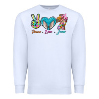 White Peace Love Easter Jesus Premium Sweatshirt - BundleAndBundleShop