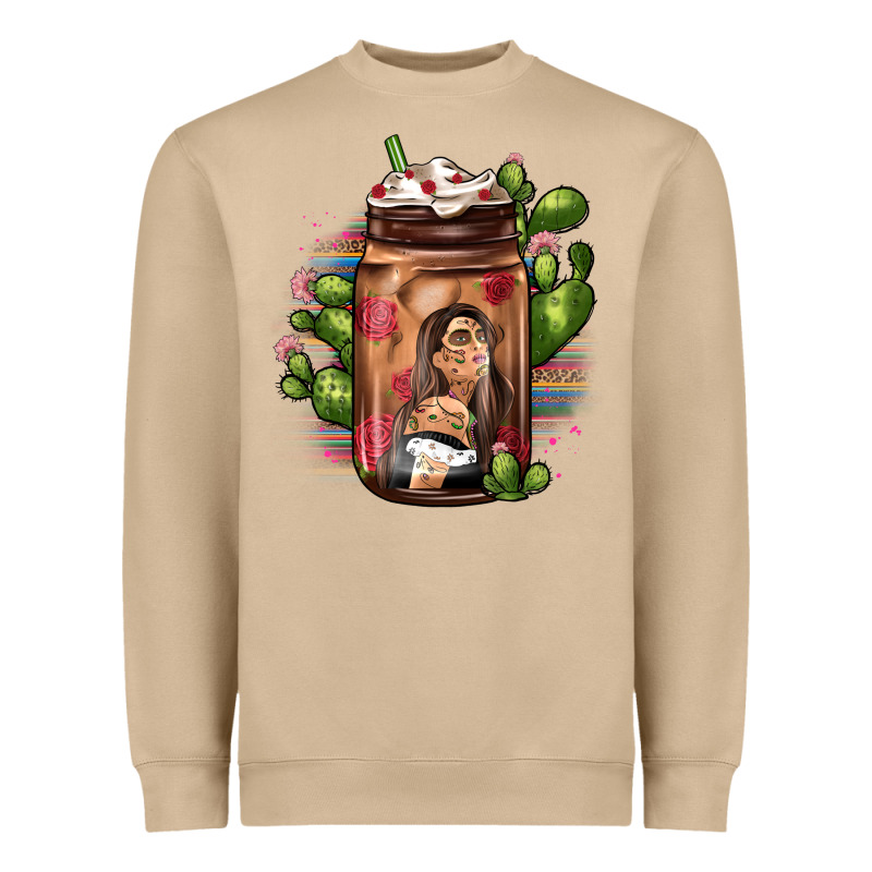 Mexican Coffee Cup Cactus Heavyweight Sweatshirt by JahusDesignShop | Teevron