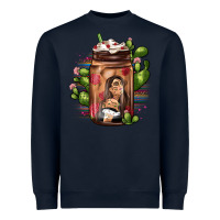 Navy mexican coffee cup cactus Heavyweight Sweatshirt - JahusDesignShop