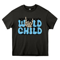 Asphalt wild child blue skeleton Heavy Core Tee - MaliasSmallBusiness