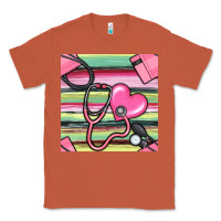 Copper Nurse Stethoscope Seamless Pattern Classic Tee - BundleAndBundleShop