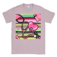 Lilac Nurse Stethoscope Seamless Pattern Classic Tee - BundleAndBundleShop