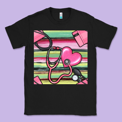 Nurse Stethoscope Seamless Pattern Classic Tee Designed By Bundleandbundleshop
