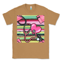 Toasted Coconut Nurse Stethoscope Seamless Pattern Classic Tee - BundleAndBundleShop