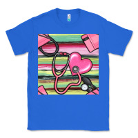 True Royal Nurse Stethoscope Seamless Pattern Classic Tee - BundleAndBundleShop