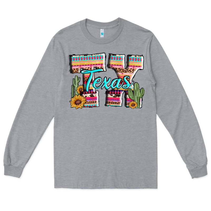 Texas Tx Aztec Cactus Leopard Long Sleeve Tee by AdoDesignShop | Teevron