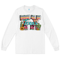 White texas tx aztec cactus leopard Long Sleeve Tee - AdoDesignShop