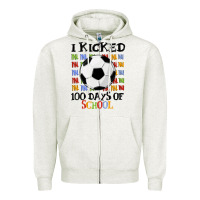 Oatmeal Heather i kicked 100 days of school Zipper Hoodie - MaliasSmallBusiness